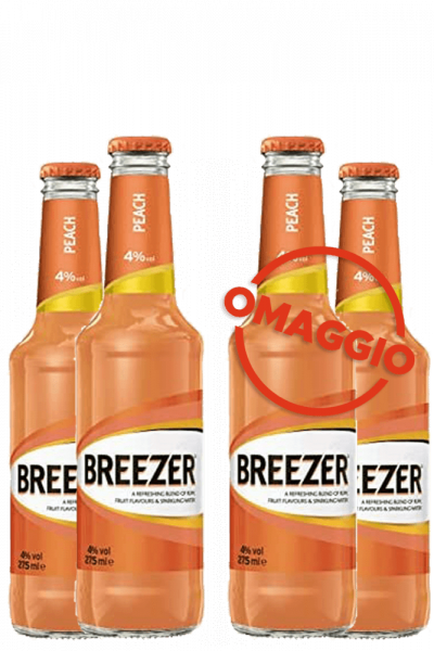 Bacardi Breezer Peach Cassa da 24 x 275ml (Scad. 30/07) + 1 Cassa OMAGGIO