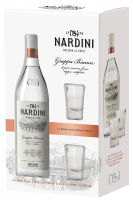 Grappa Bianca Nardini 70cl Confezione in Latta + 2 bicchieri