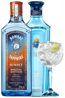 1 Gin Bombay Sunset 70cl + 1 Gin Star Of Bombay 70cl + OMAGGIO 2 bicchieri balloon Bombay 