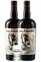2 Bottiglie Amaro Calamaro 70cl (Astucciato) + 6 bicchieri shot Amaro Calamaro